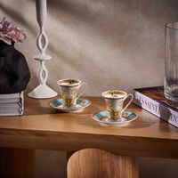 versace prestige gala coffee cup saucer white set of 6