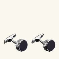 st dupont cufflinks round silver