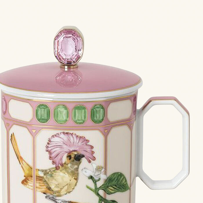 rosenthal idyllia mug with lid flycatcher pink