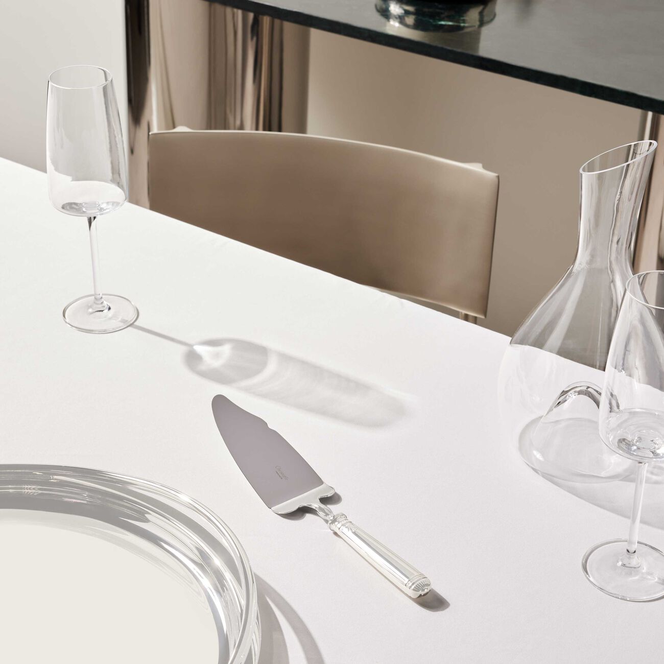 christofle malmaison cake server silver plated
