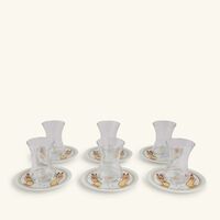 صلصال طقم حصة المؤلف من 6 فناجين شفافة للشاي مع صحونها