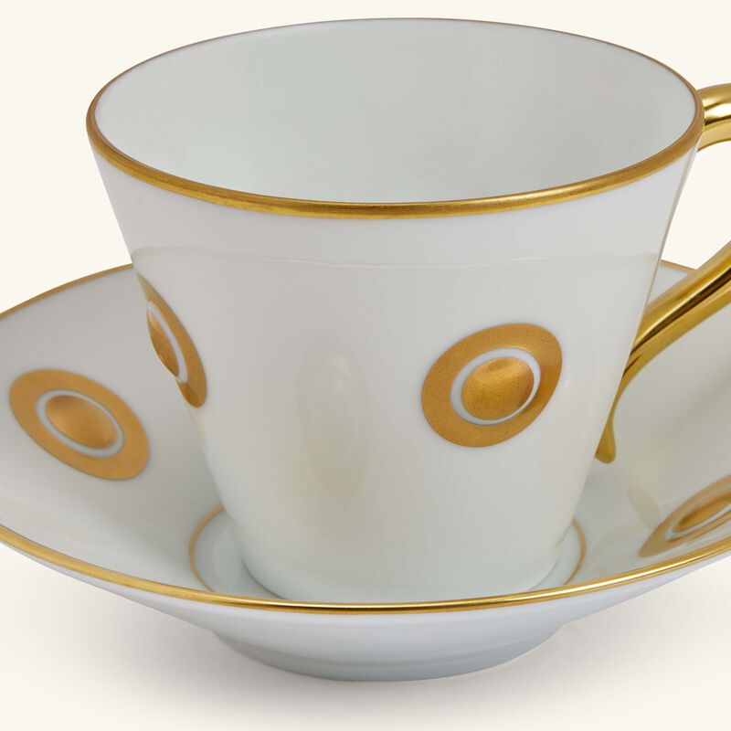 Ithaque Or Olivier Gagnère Coffee Cup & Saucer White bernardaud ithaque or olivier gagn re coffee cup saucer white
