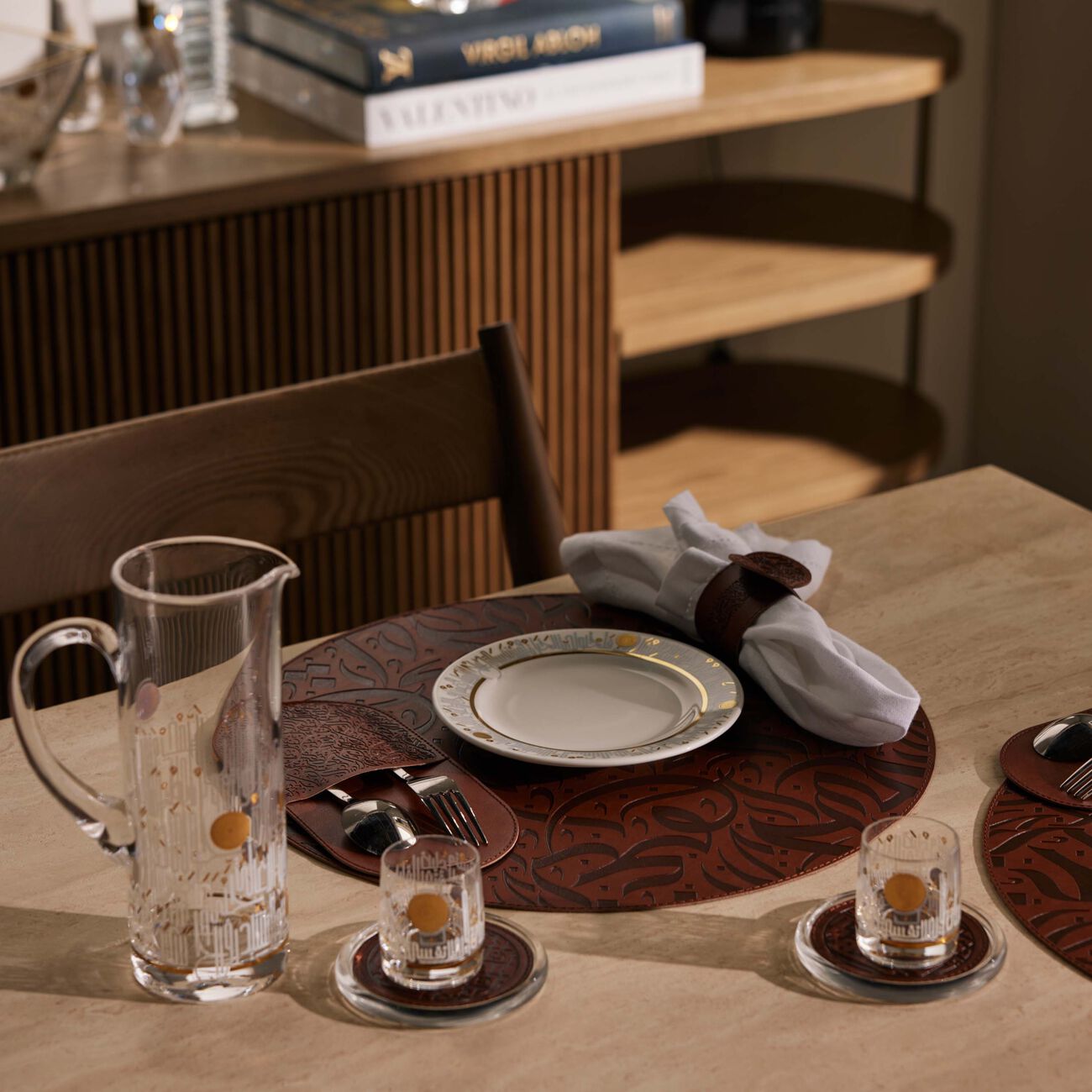 dimlaj nagham table acessories brown set of 6