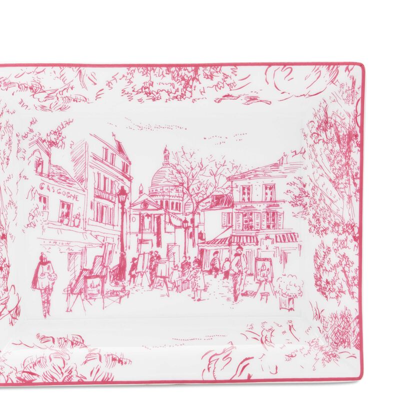 Tout Paris Ashtray Rectangular Pink bernardaud tout paris ashtray rectangular pink