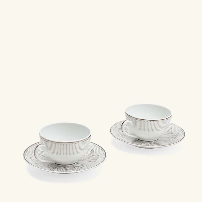christofle malmaison imp riale coffee cup saucer gold set of 2