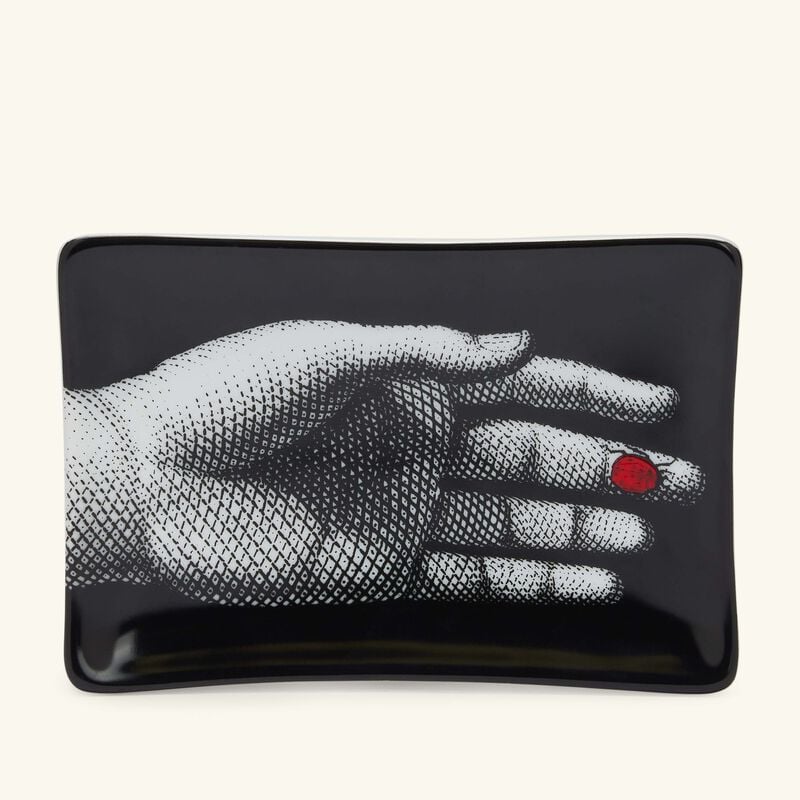 Mano Con Coccinella Ashtray Rectangular Black fornasetti mano con coccinella ashtray rectangular black