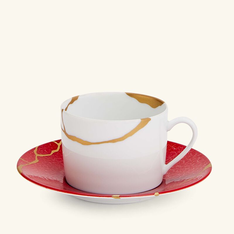 برناردو kintsugi rouge teacups and saucers   set of 2