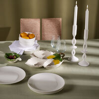 لي أوتومان وعاء ضيافة بتصميم ورق الليمون أبيض