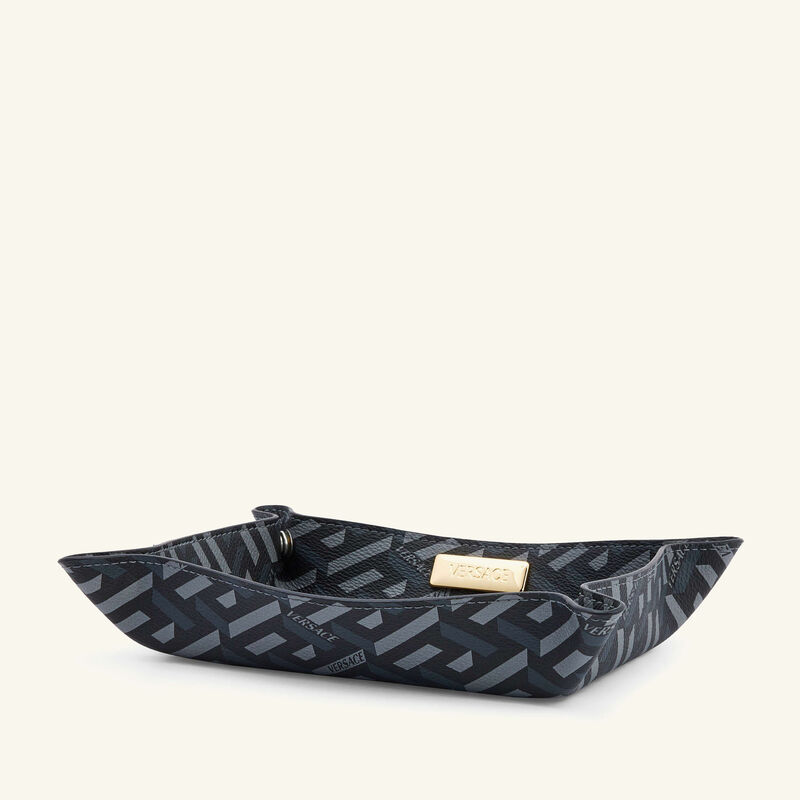 versace la greca signature trinket tray square small black