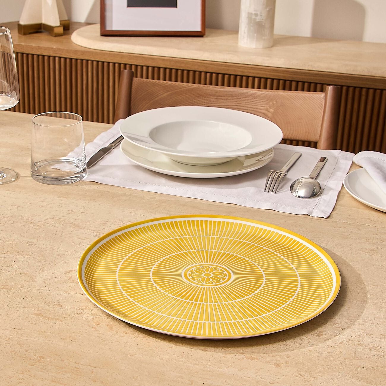 christofle malmaison riviera pie dish round yellow 32 cm