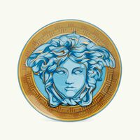 versace medusa amplified blue coin bread butter plate round blue 17cm