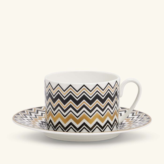 missoni home zig zag gold tea cup saucer gold set of 6