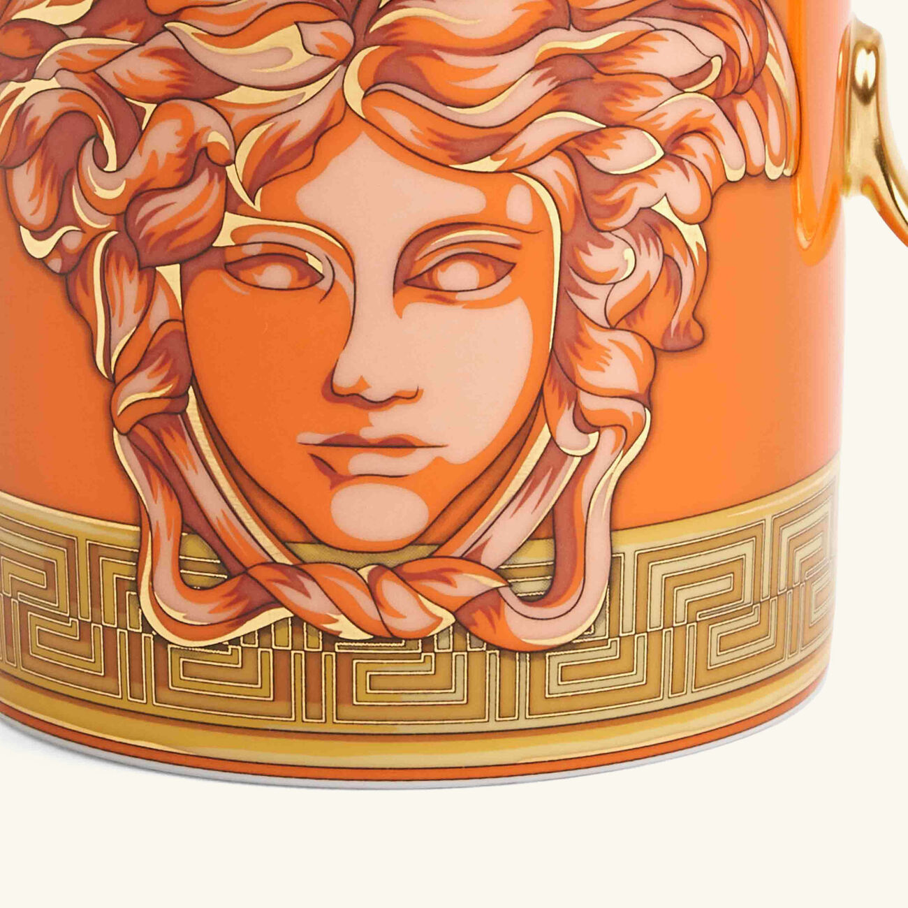 versace orange coin mug white