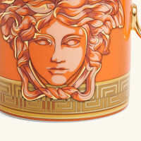 versace orange coin mug white