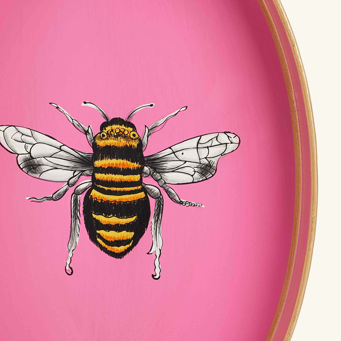 les ottomans fauna serving tray oval medium pink