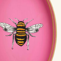 les ottomans fauna serving tray oval medium pink