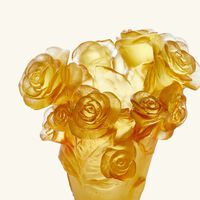 daum rose passion vase small yellow