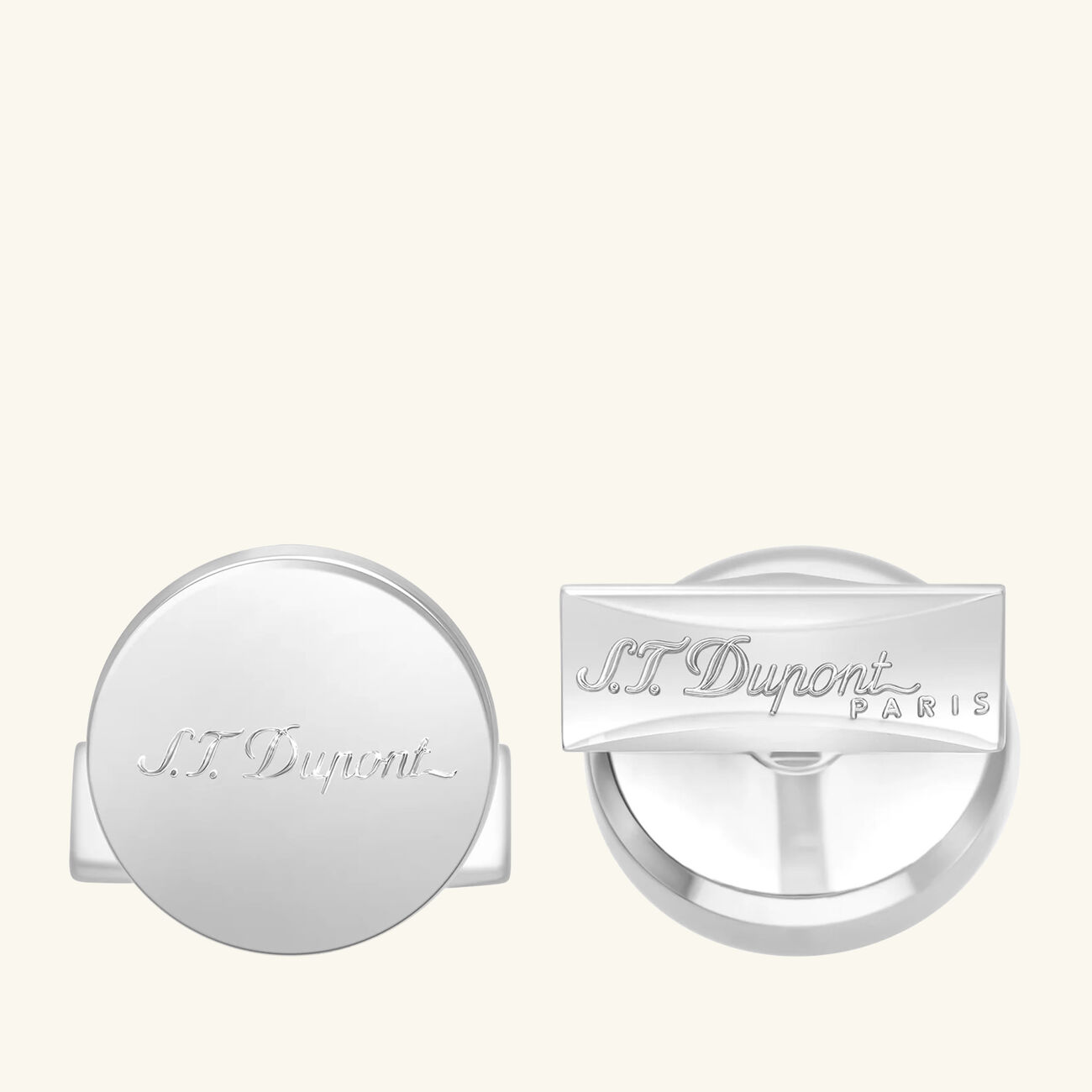 st dupont cufflinks silver