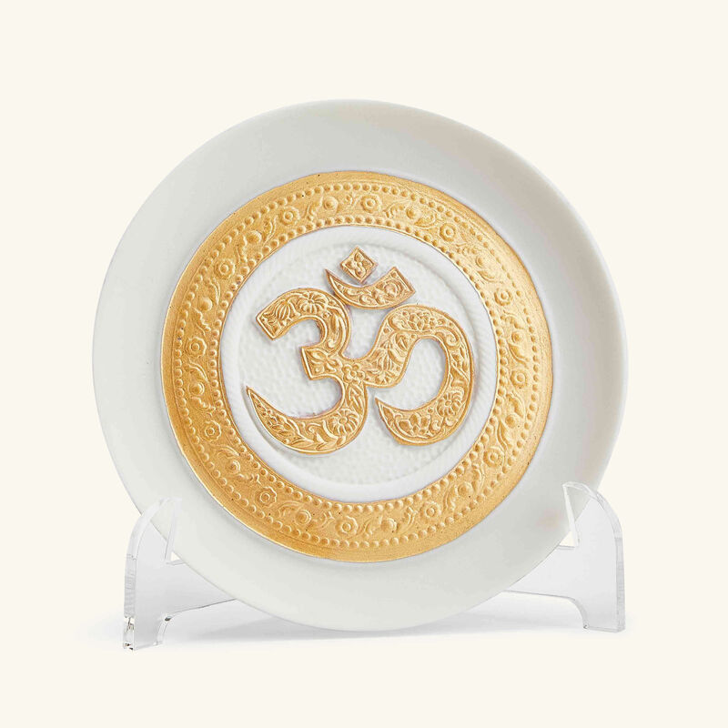 lladro om decorative plate white