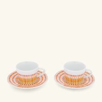 bernardaud terra rosa coffee cup saucer orange set of 2