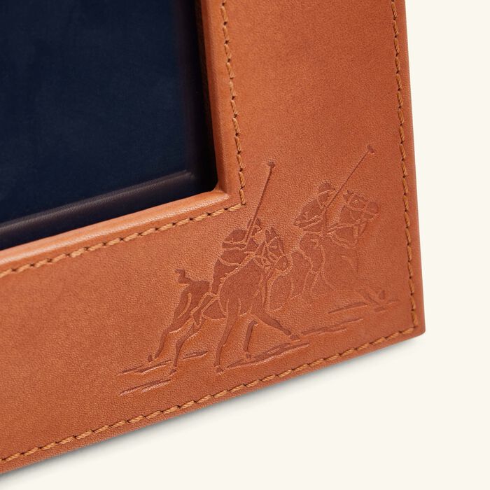 ralph lauren home bedford garrett leather frame brown 13x18 cm