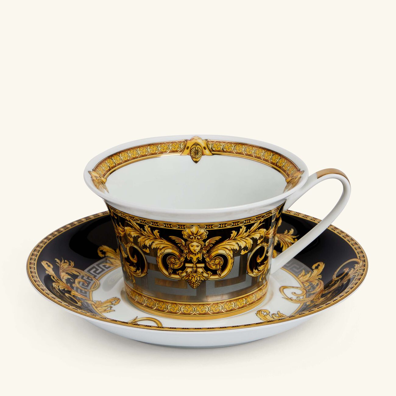 versace prestige gala coffee cup saucer black