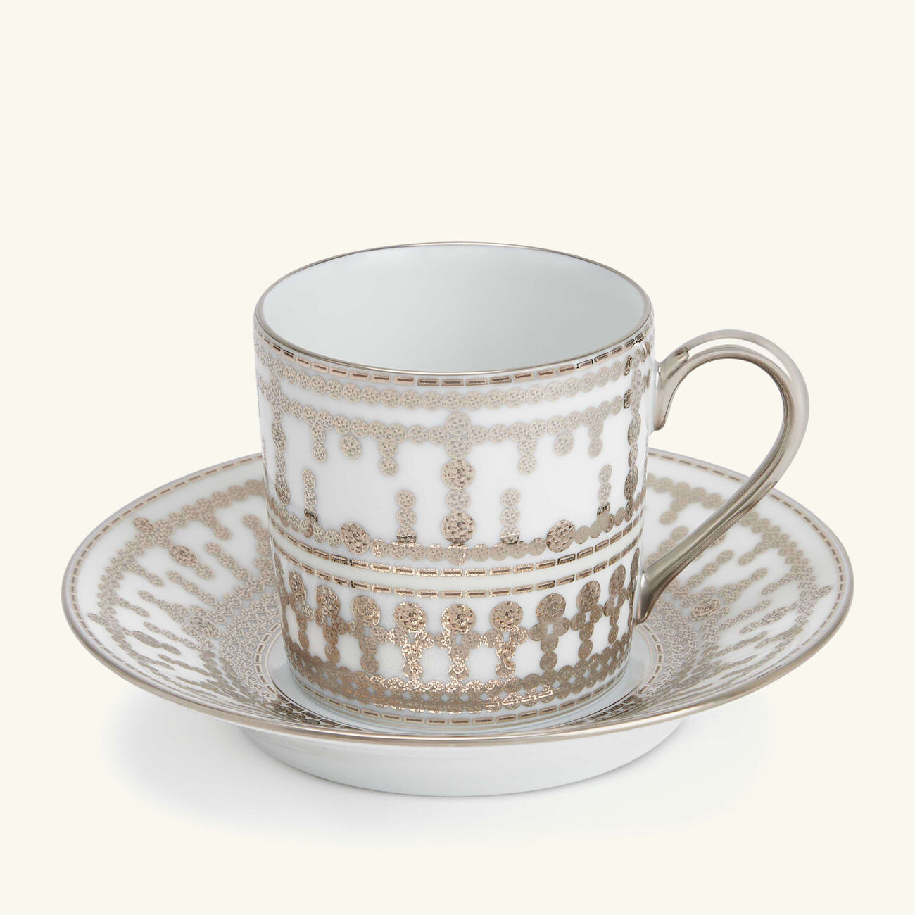haviland tiara coffee cup saucer silver set of 4