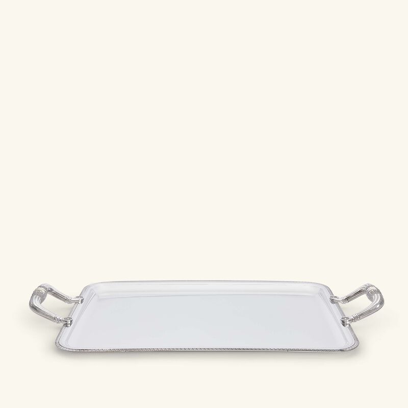 Malmaison Serving Tray with Handles Rectangular Medium Silver Plated christofle malmaison serving tray with handles rectangular medium silver plated