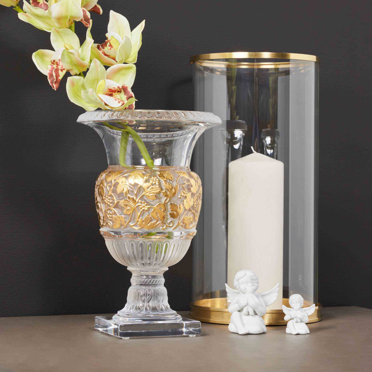 Versailles Vase Medium Gold lalique versailles vase medium gold