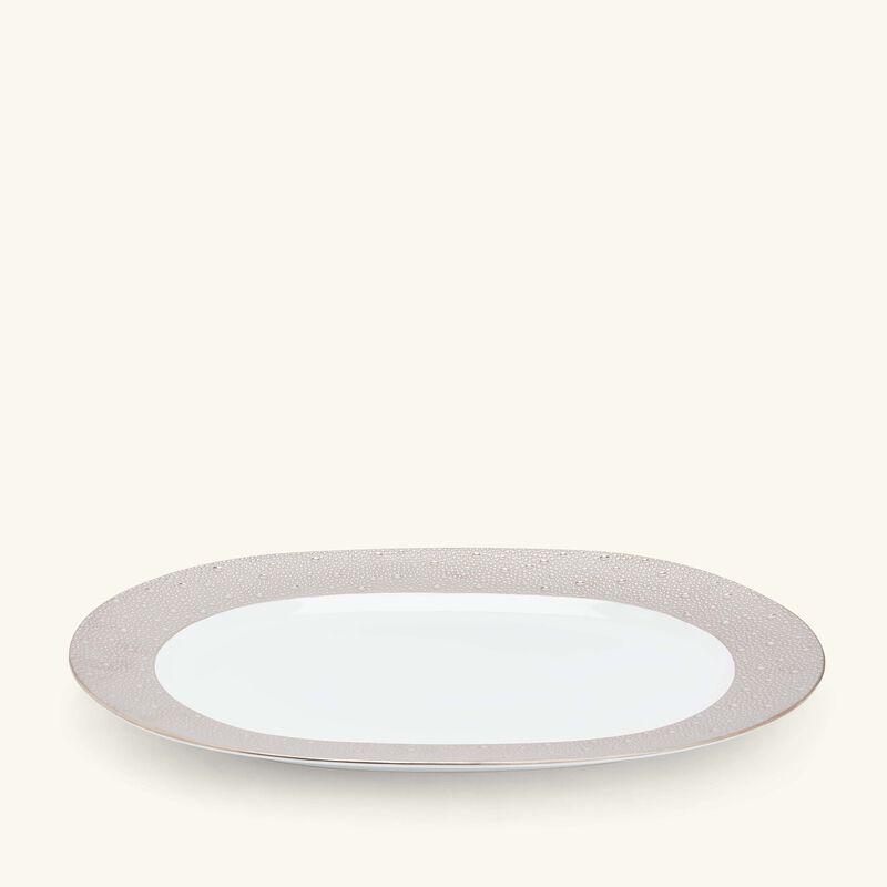 Ecume Serving Platter Oval Silver 43cm bernardaud ecume serving platter oval silver 43cm