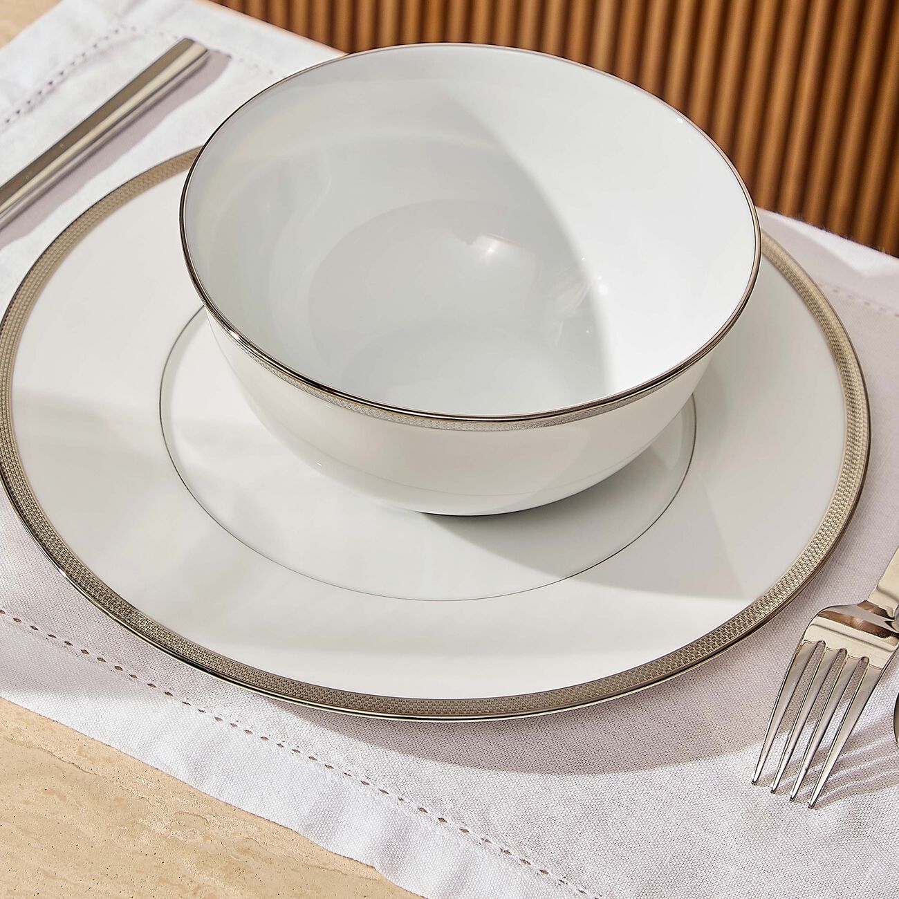 Maille Platine Noodle Bowl White 50cl bernardaud maille platine noodle bowl white 50cl