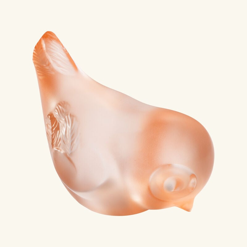 lalique piou head down sculpture small pink