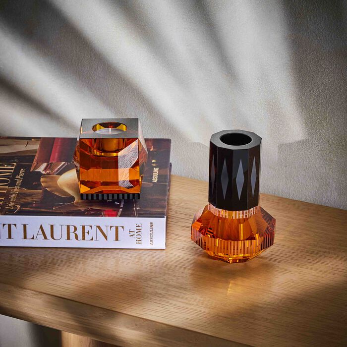 reflections copenhagen ophelia tea light holder amber