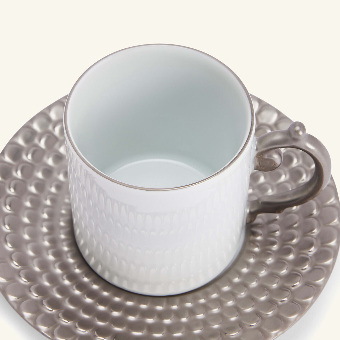 l objet aegean coffee cup saucer silver set of 2