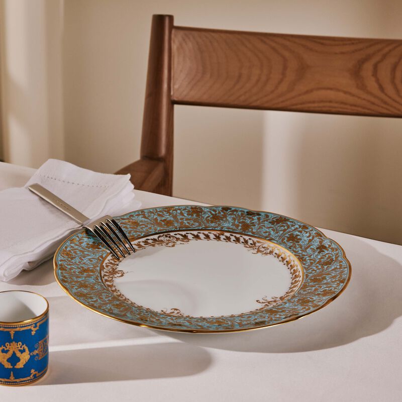 bernardaud eden turquoise dinner plate round blue 26cm