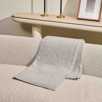 ralph lauren home iconic cable cashmere throw blanket grey