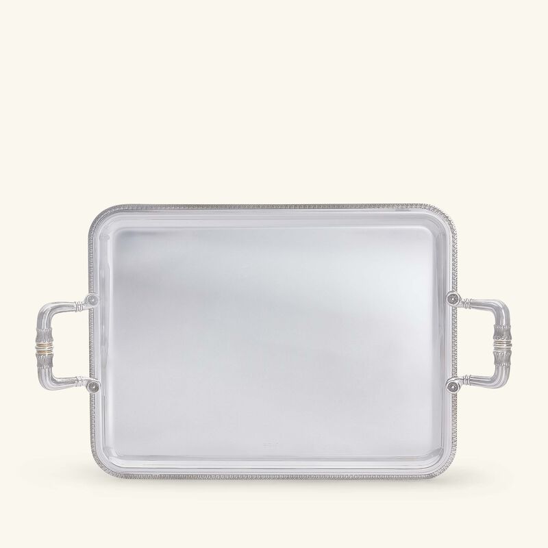 Malmaison Serving Tray with Handles Rectangular Medium Silver Plated christofle malmaison serving tray with handles rectangular medium silver plated