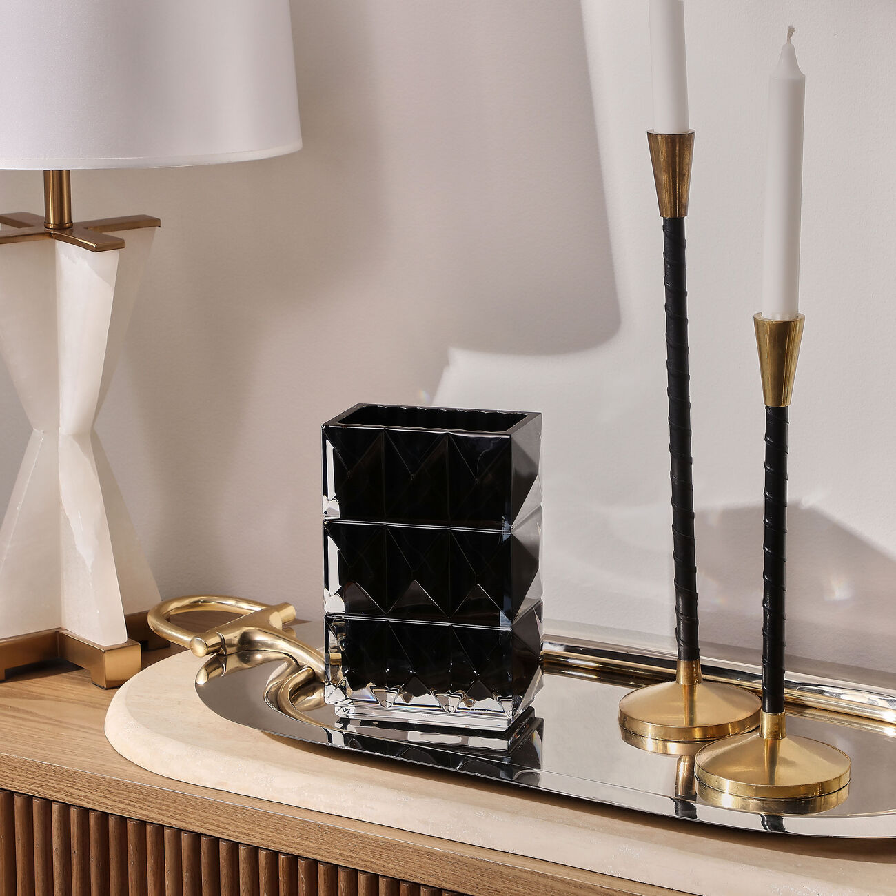 Louxor Vase Rectangular Black baccarat louxor vase rectangular black