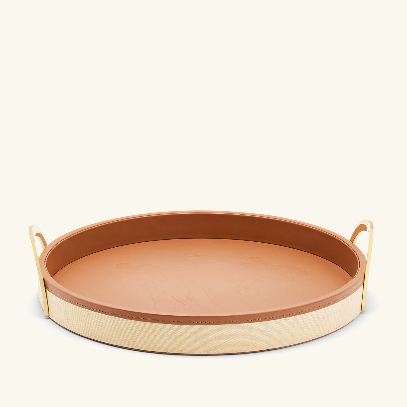ralph lauren home garrett serving tray round medium brown