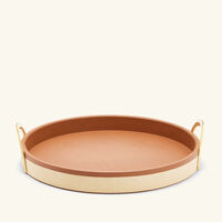 ralph lauren home garrett serving tray round medium brown