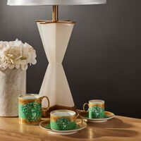 versace green coin tea cup saucer green