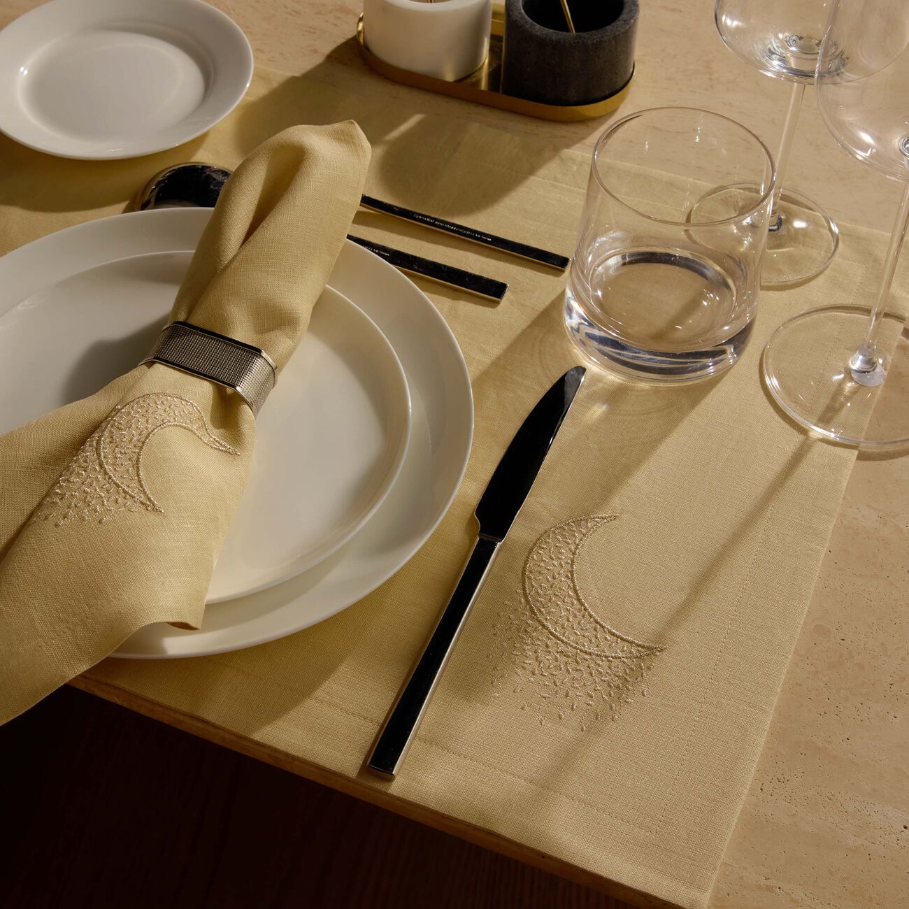catherine denoual fairy moon placemat beige