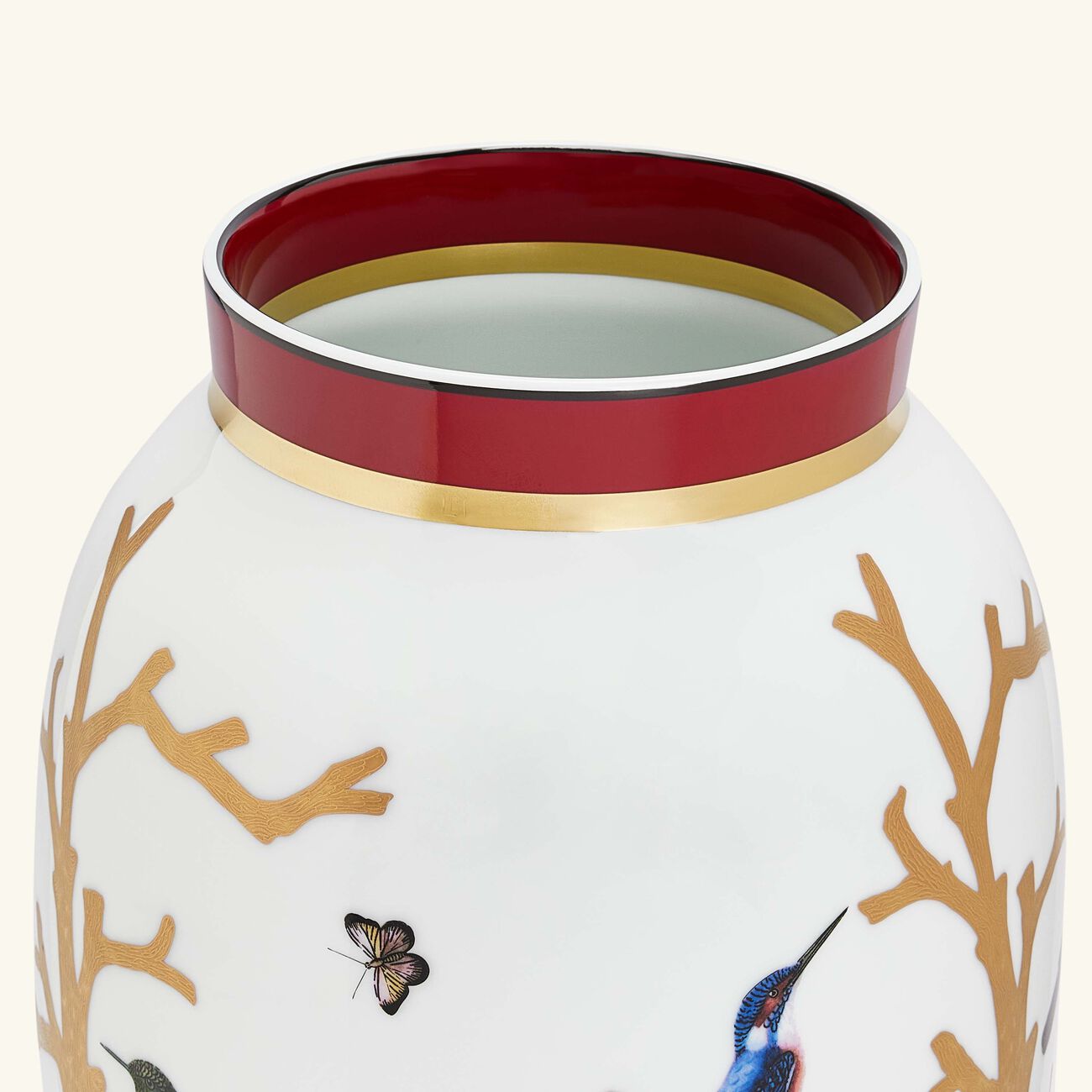 bernardaud aux oiseaux toscan vase medium gold