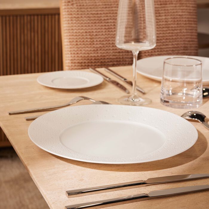 bernardaud ecume service plate round white 29cm