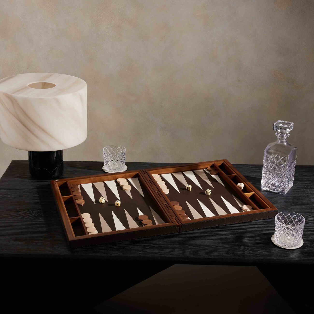 giobagnara backgammon case brown