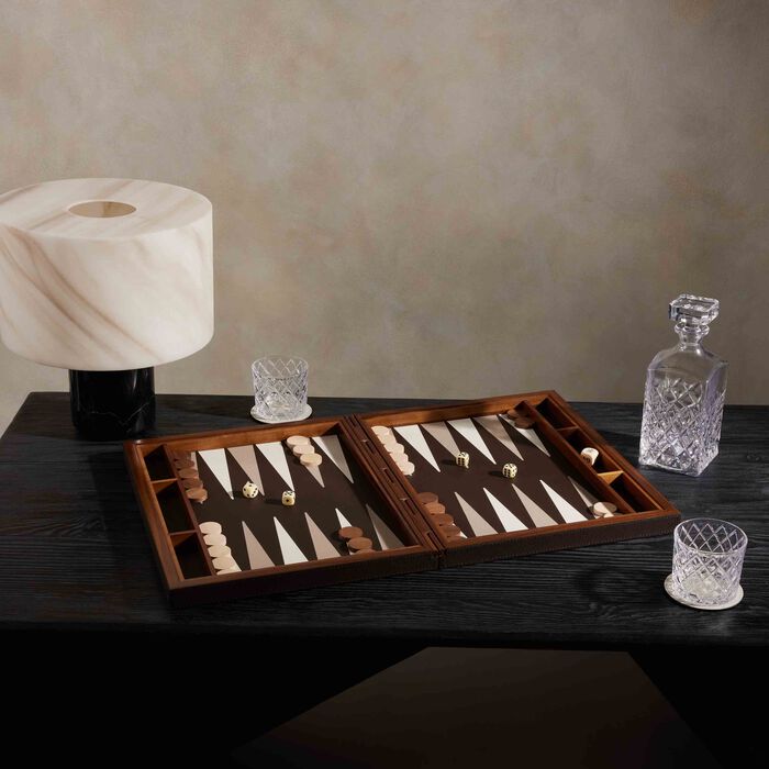 giobagnara backgammon case brown