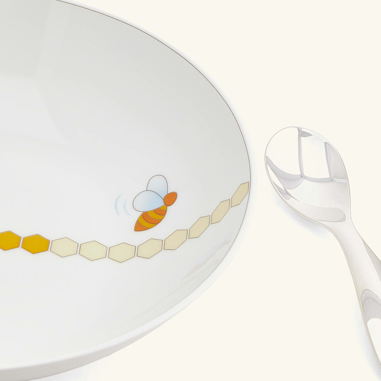 christofle beebee cereal bowl baby spoon silver plated