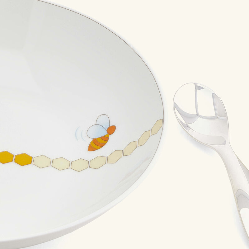 christofle beebee cereal bowl baby spoon silver plated