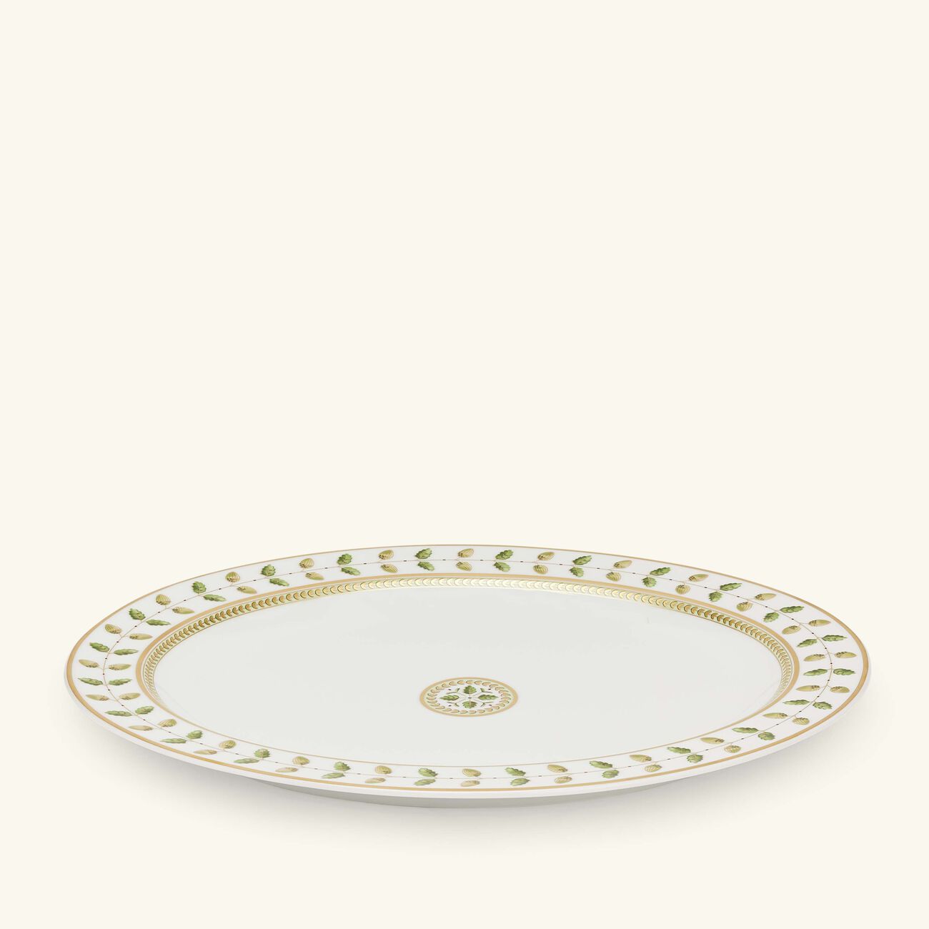 bernardaud phoebe constance serving platter oval green 39cm