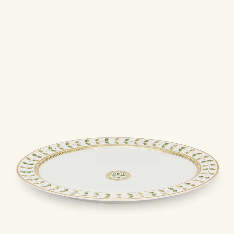 bernardaud phoebe constance serving platter oval green 39cm